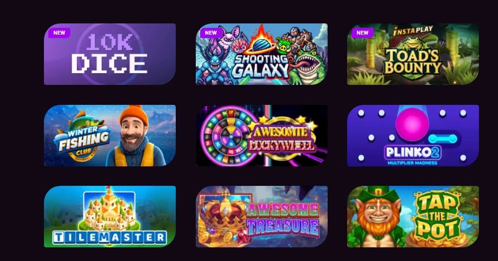 Casual Games in Ricky Casino.