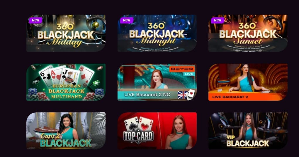 Table Games in Ricky Casino.