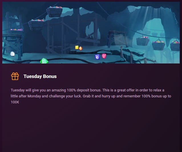 Tuesday bonus in Ricky Casino.