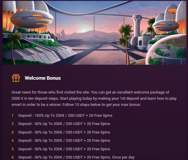 Welcome bonus in Ricky Casino.